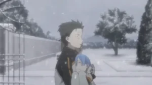 Momen Subaru menggendong Ram sesaat sebelum pengulangan