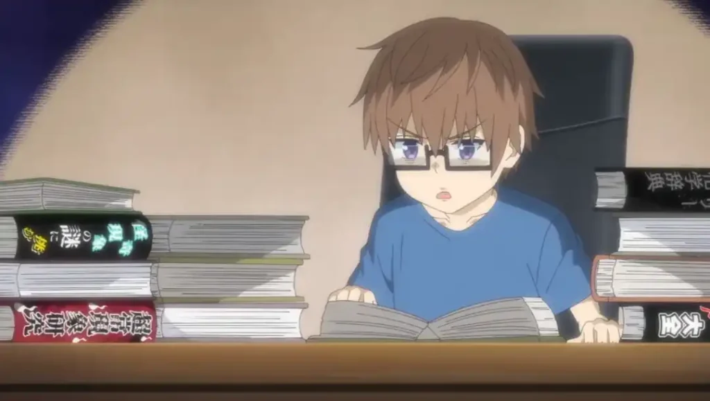 Enji kecil fokus belajar