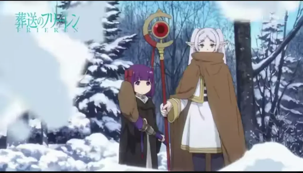 Fern kecil berlatih sihir bersama Frieren