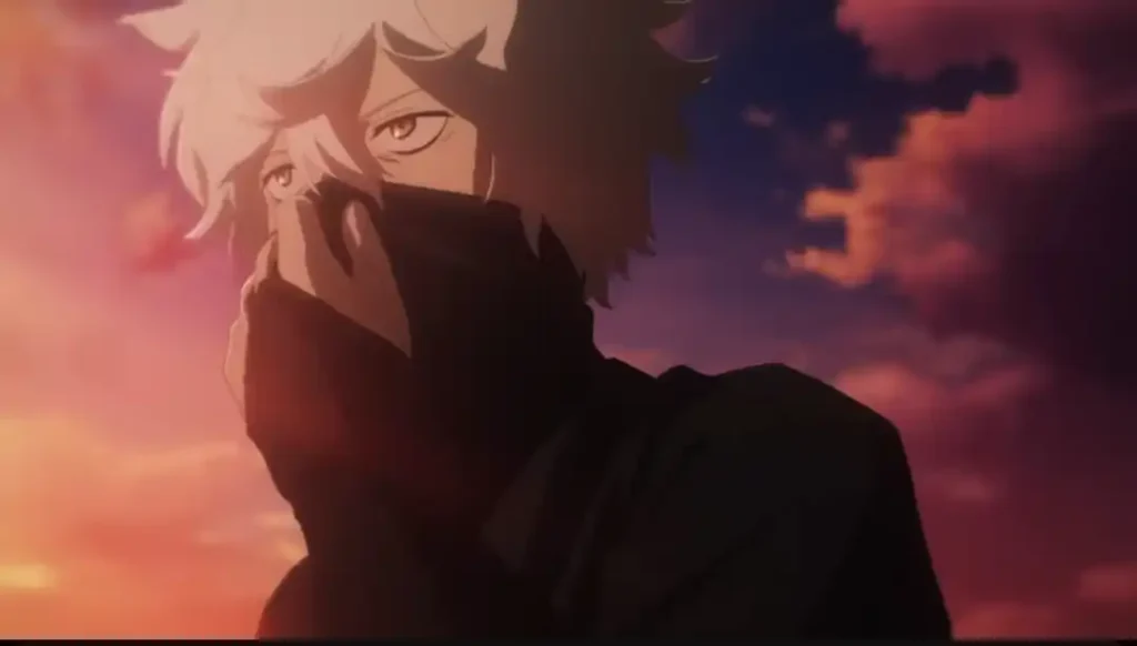 Gabimaru akan menutup sebagian wajahnya saat mode serius | Official Opening Jigokuraku via YouTube Twin Engine