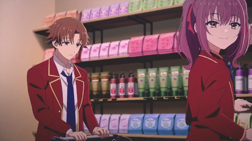 Ichika Amasawa terlihat menikmati berbelanja bersama Ayanokouji
