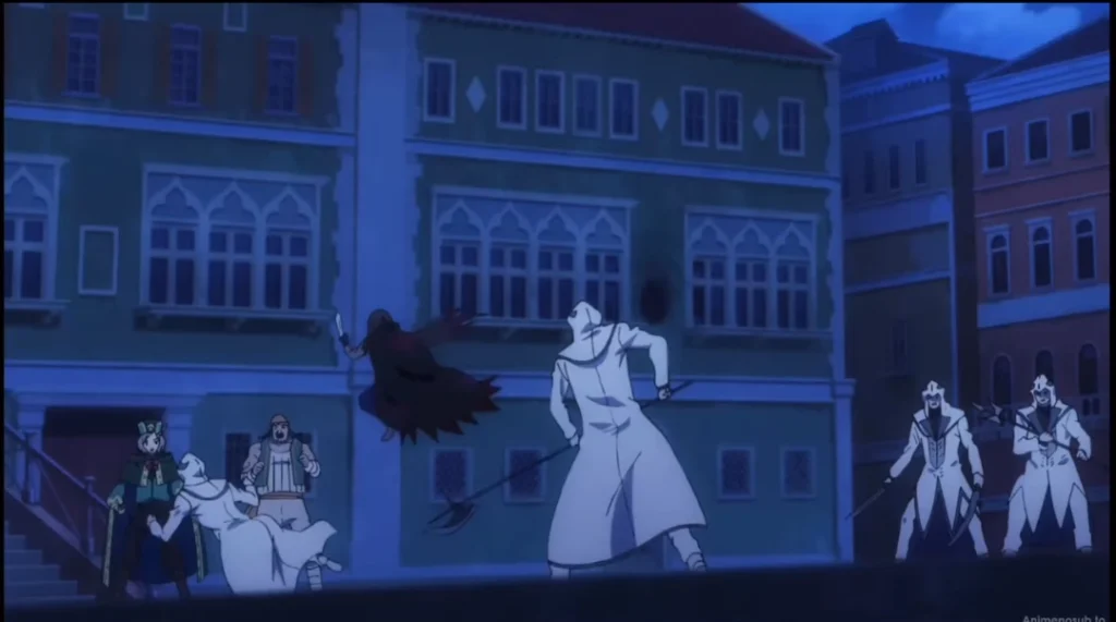 Pasukan White Dragon's Scale melawan Lye Batenkaitos